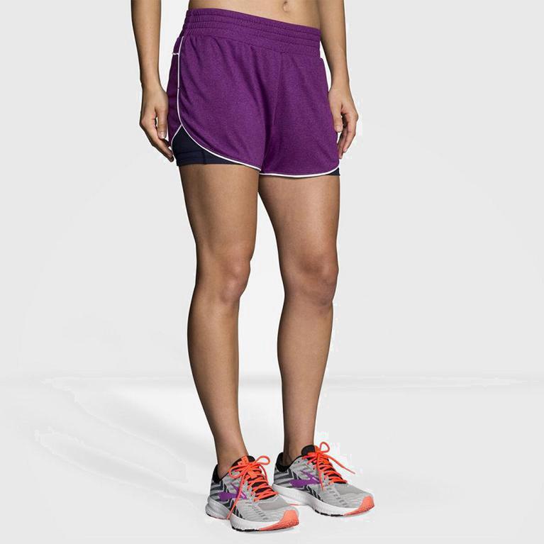 Brooks Rep 3 2-In-1 Australia - Women's Running Shorts - Purple (590682-ZVN)